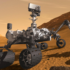 robot on desert-like surface