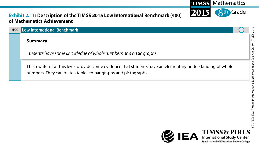 Low International Benchmark Grade 8 Description